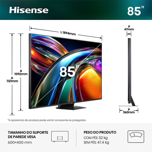 RGB ULED HISENSE - 85UR9S