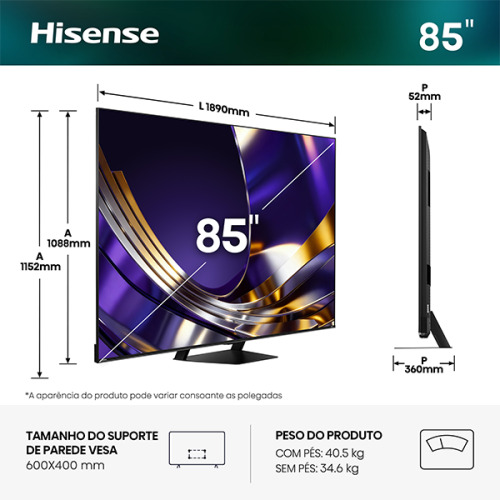 MINI LED HISENSE - 85U7S PRO