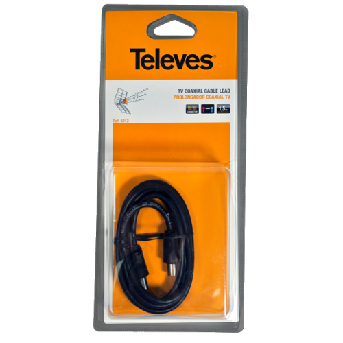 PROLONGADOR MACHO/FÊMEA RF RM 9,5mm/2,5m TELEVES