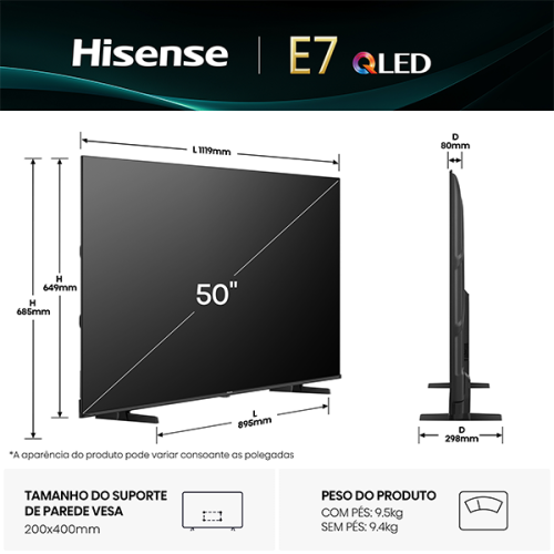 QLED HISENSE - 50E7Q