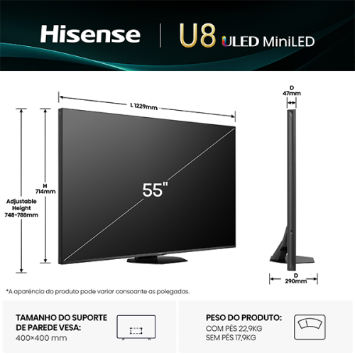 MINI LED HISENSE - 55U8Q